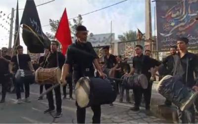 مراسم دمادم‌زنی عزاداران شهر مجومرد